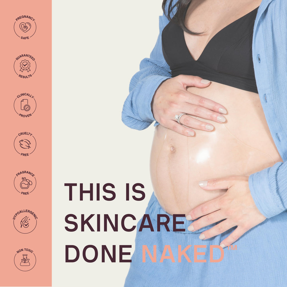 Dermaclara belly patch covering and hydrating the abdomen