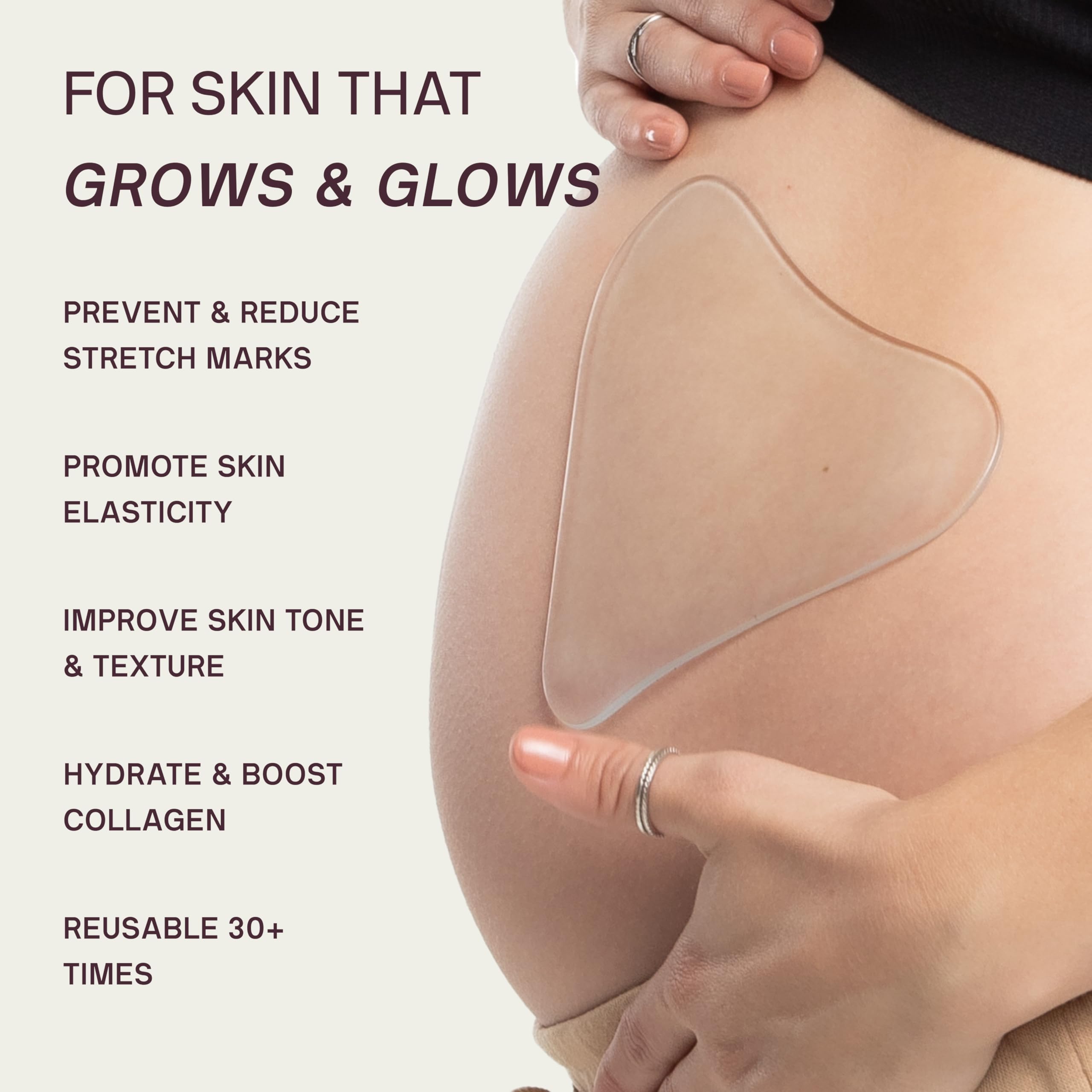 Dermaclara patch over a C-section scar area offering hydration and coverage