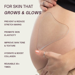 Dermaclara patch over a C-section scar area offering hydration and coverage