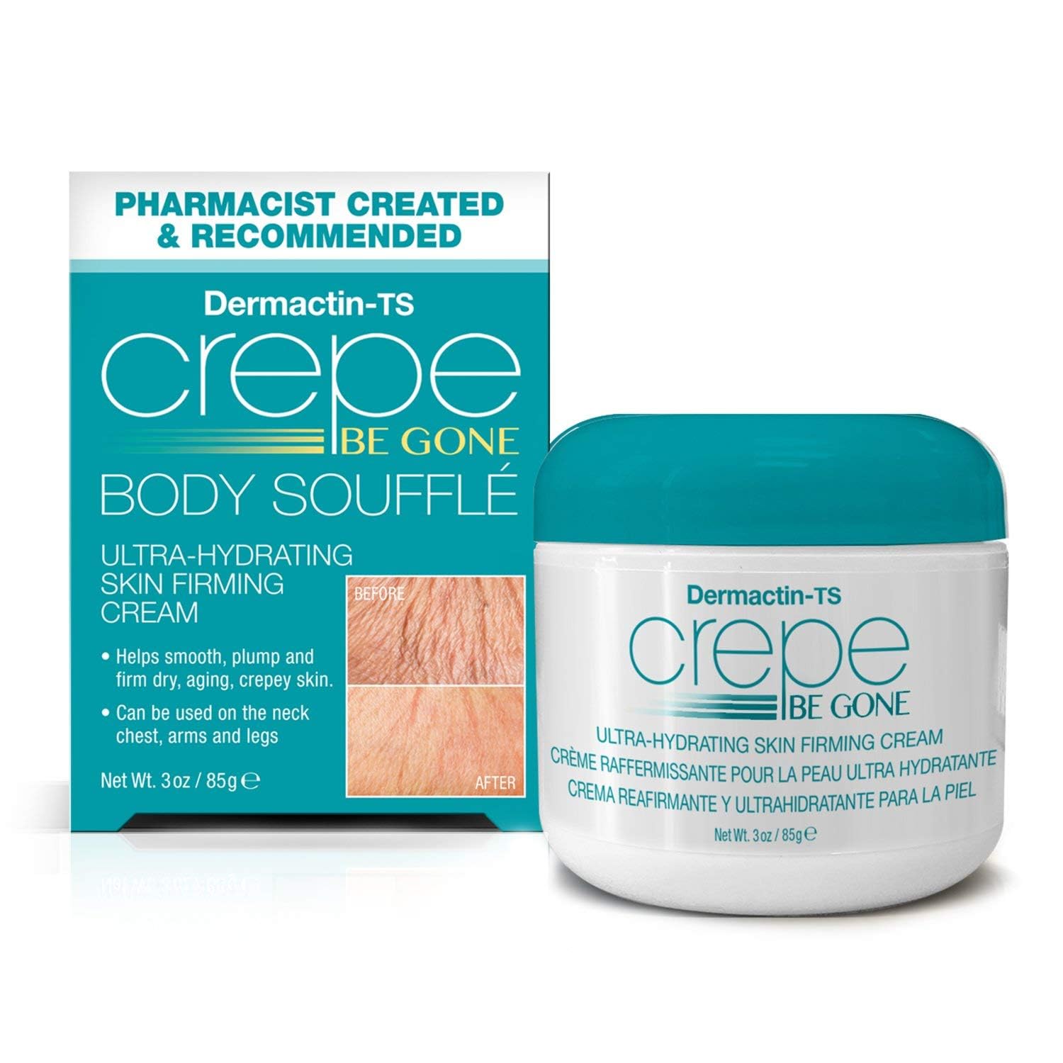 Dermactin Crepe Be Gone rich texture melts into skin for smooth arms and legs