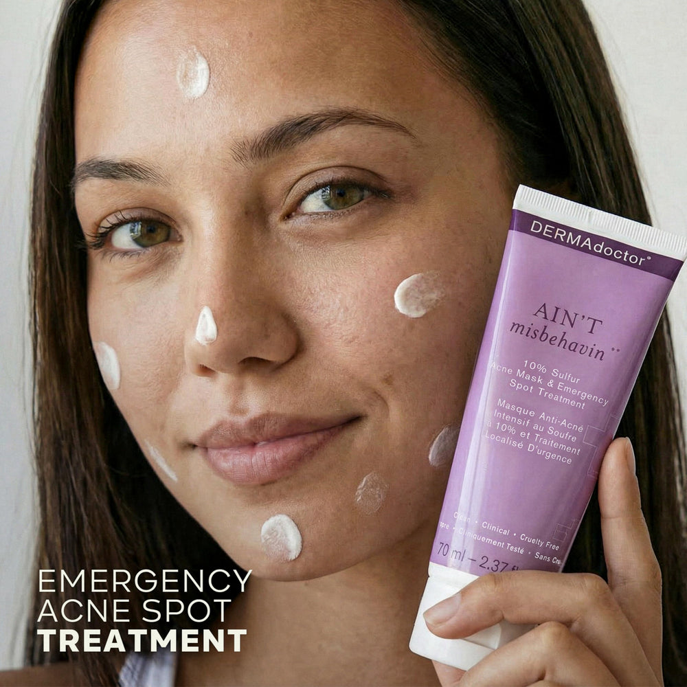 DERMAdoctor Ain't Misbehavin face and body use targets breakouts across face.