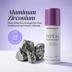 DERMAdoctor Ingredients label notes aluminum zirconium-based active ingredient.