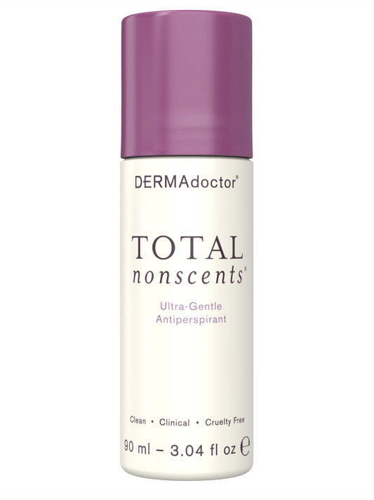 DERMAdoctor Total NonScents bottle demonstrates unscented protection for sensitive skin.