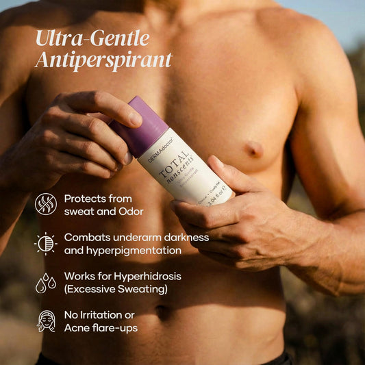 DERMAdoctor Total NonScents roll-on applicator for daily protection.