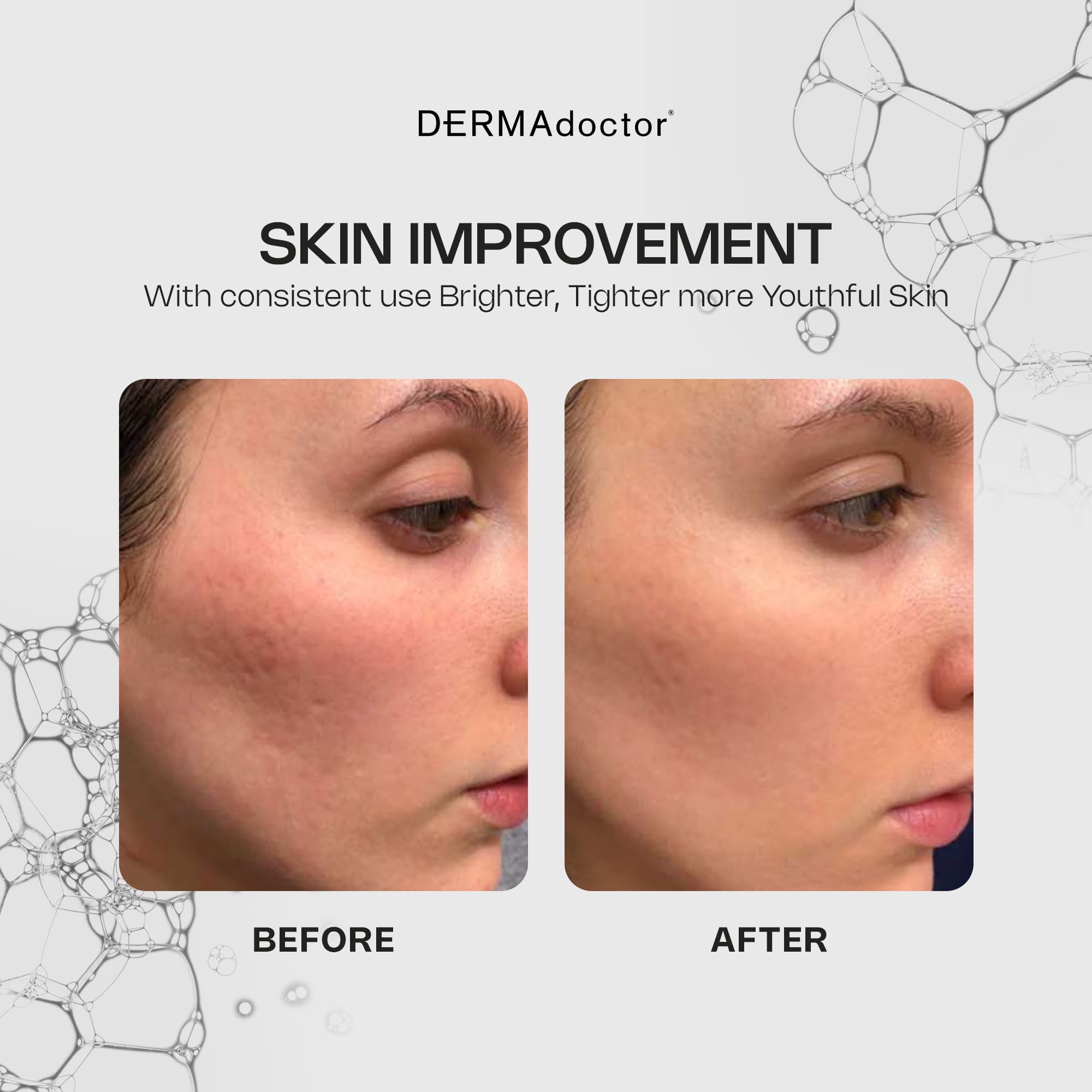 DERMAdoctor Vitamin C Serum texture swatch demonstrates lightweight, fast-absorption.