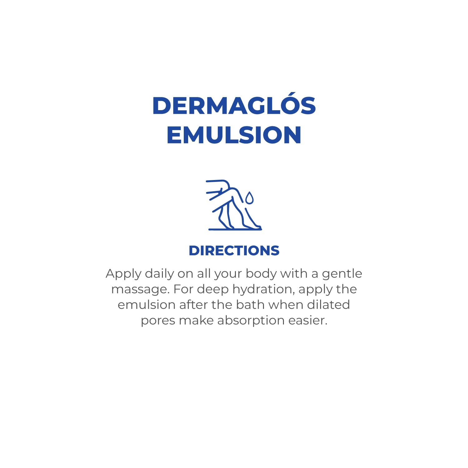Dermaglós formula with vitamins A and E and Allantoin on skin close-up.