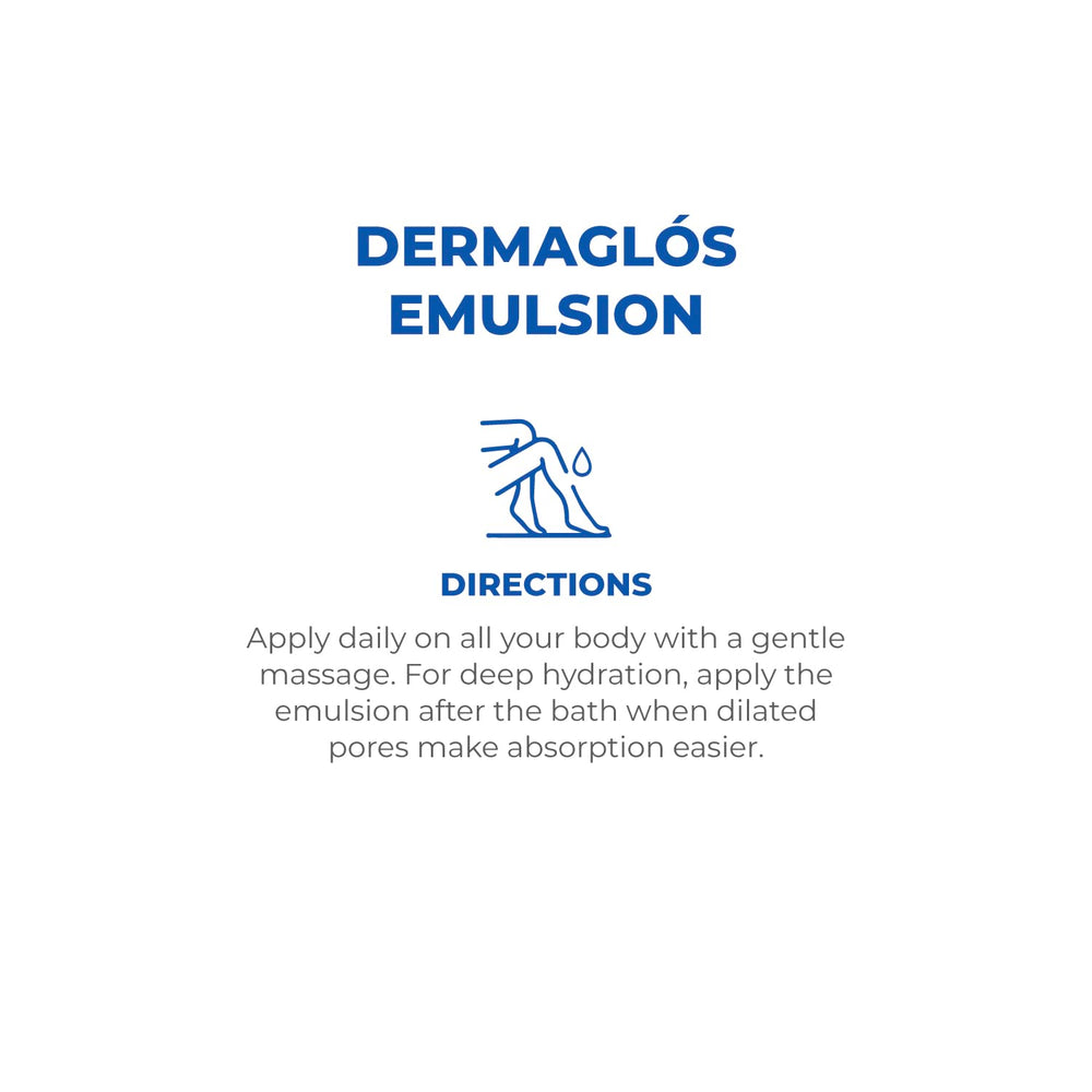 Dermaglós formula with vitamins A and E and Allantoin on skin close-up.