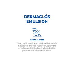 Dermaglós formula with vitamins A and E and Allantoin on skin close-up.