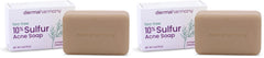 Dermaharmony 10% sulfur acne bar soap with tea tree oil—pack of two, clean and natural