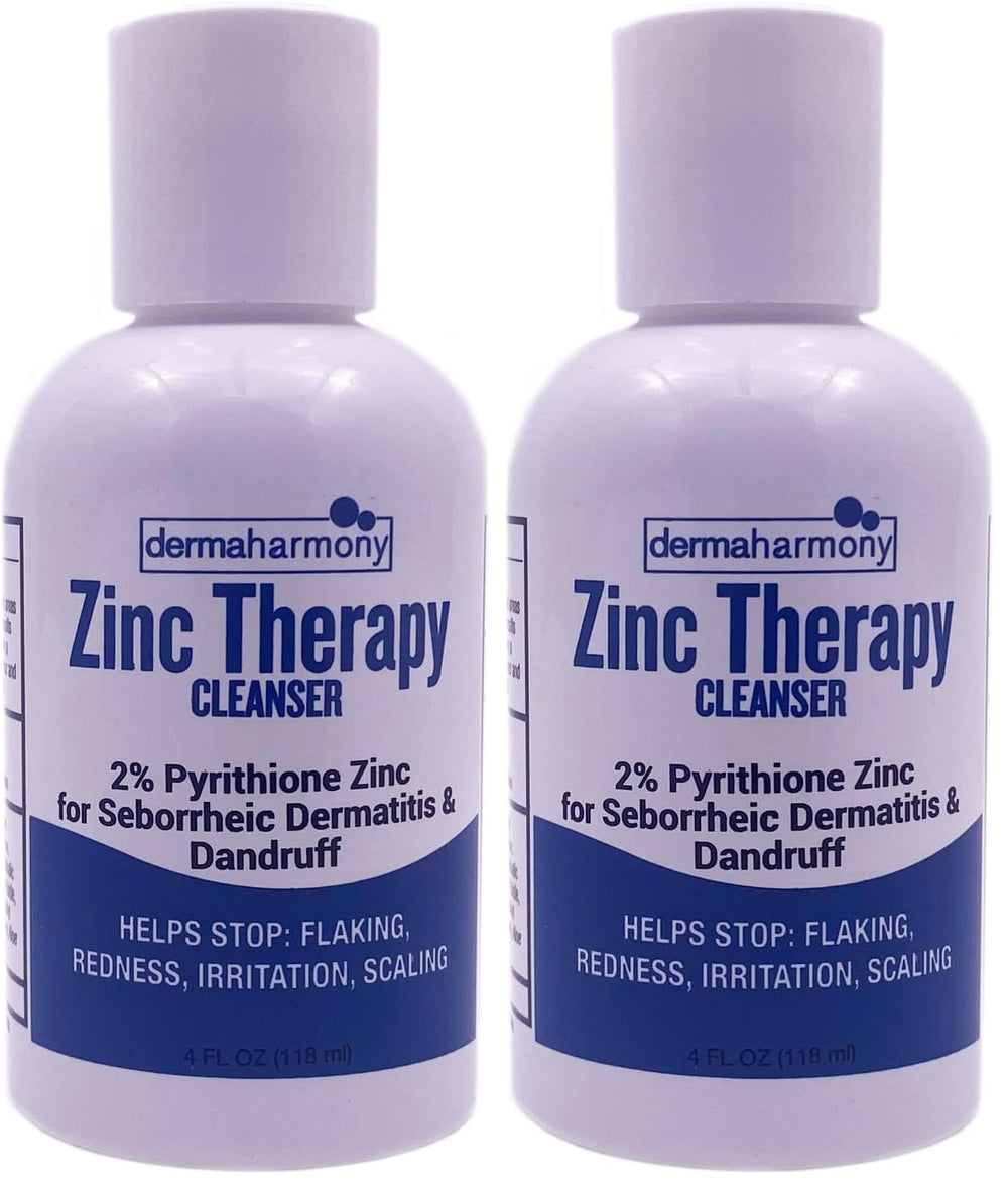 Dermaharmony 2% zinc liquid cleanser front bottle for gentle cleansing in all skin types.