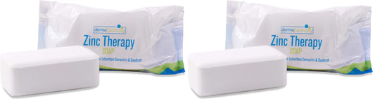 DermaHarmony 2% ZnP bar soap close-up showing rich lather for daily cleansing.