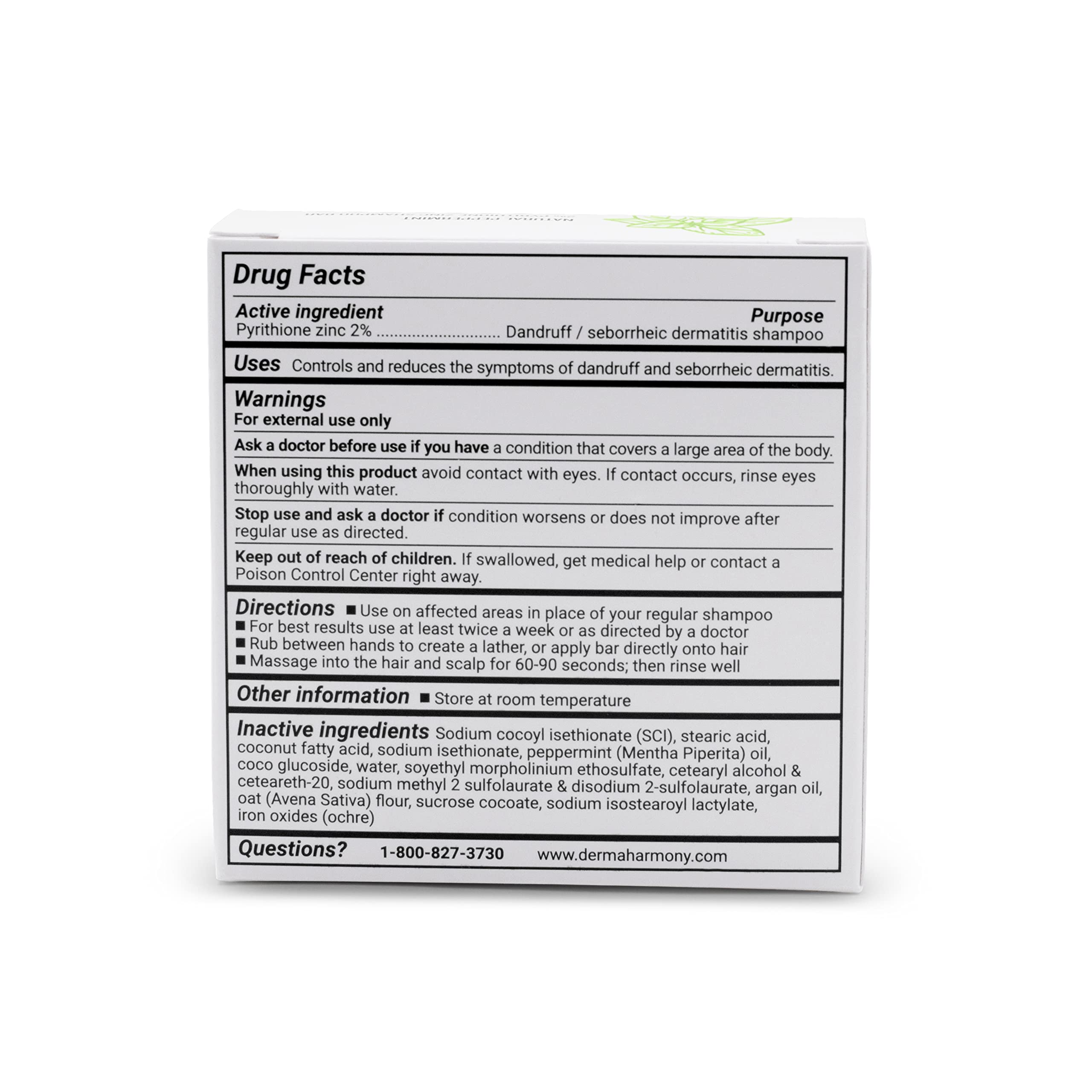 Dermaharmony shampoo bar with plant-based ingredients spotlight