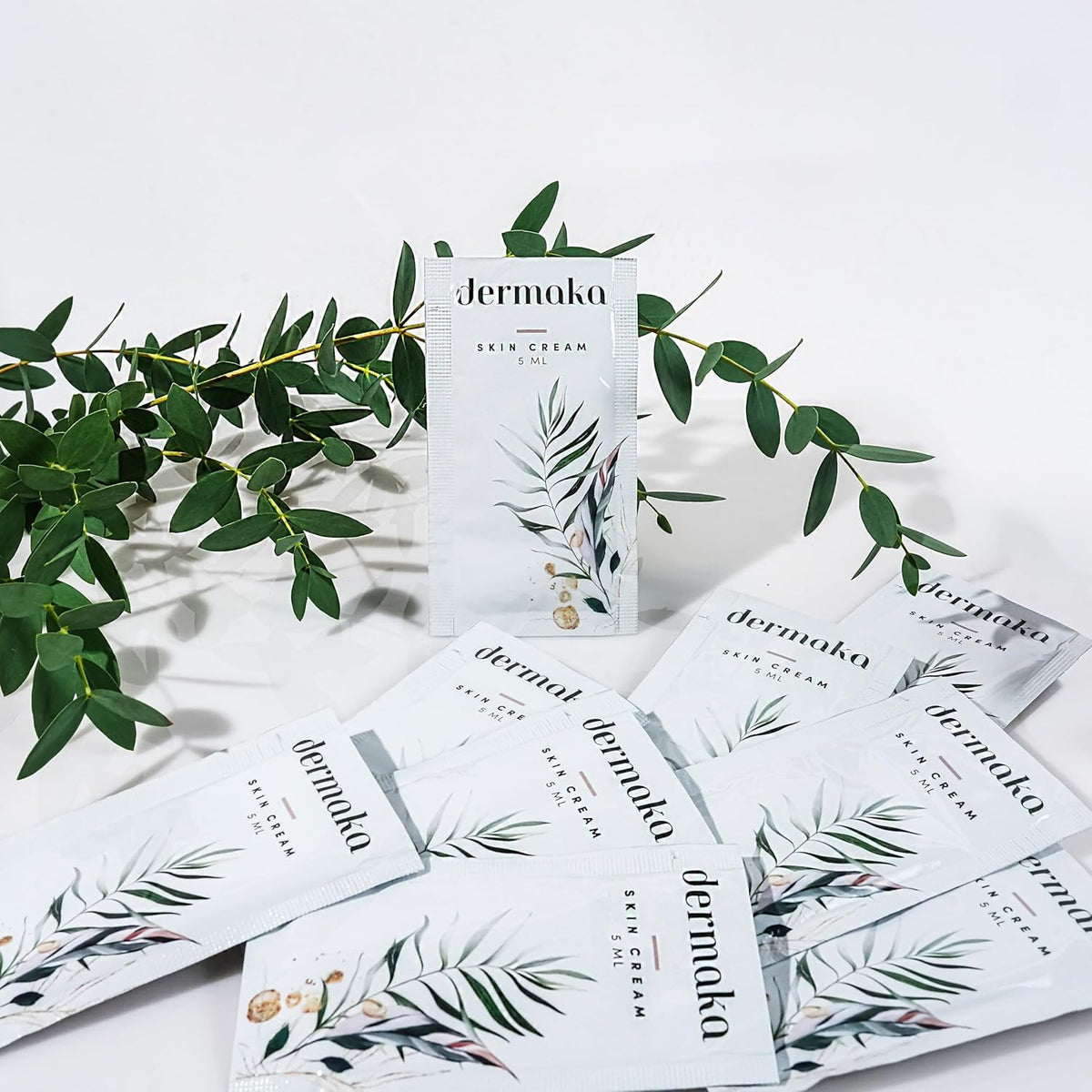 Dermaka Skin Repair Cream packets in packaging for travel-friendly care