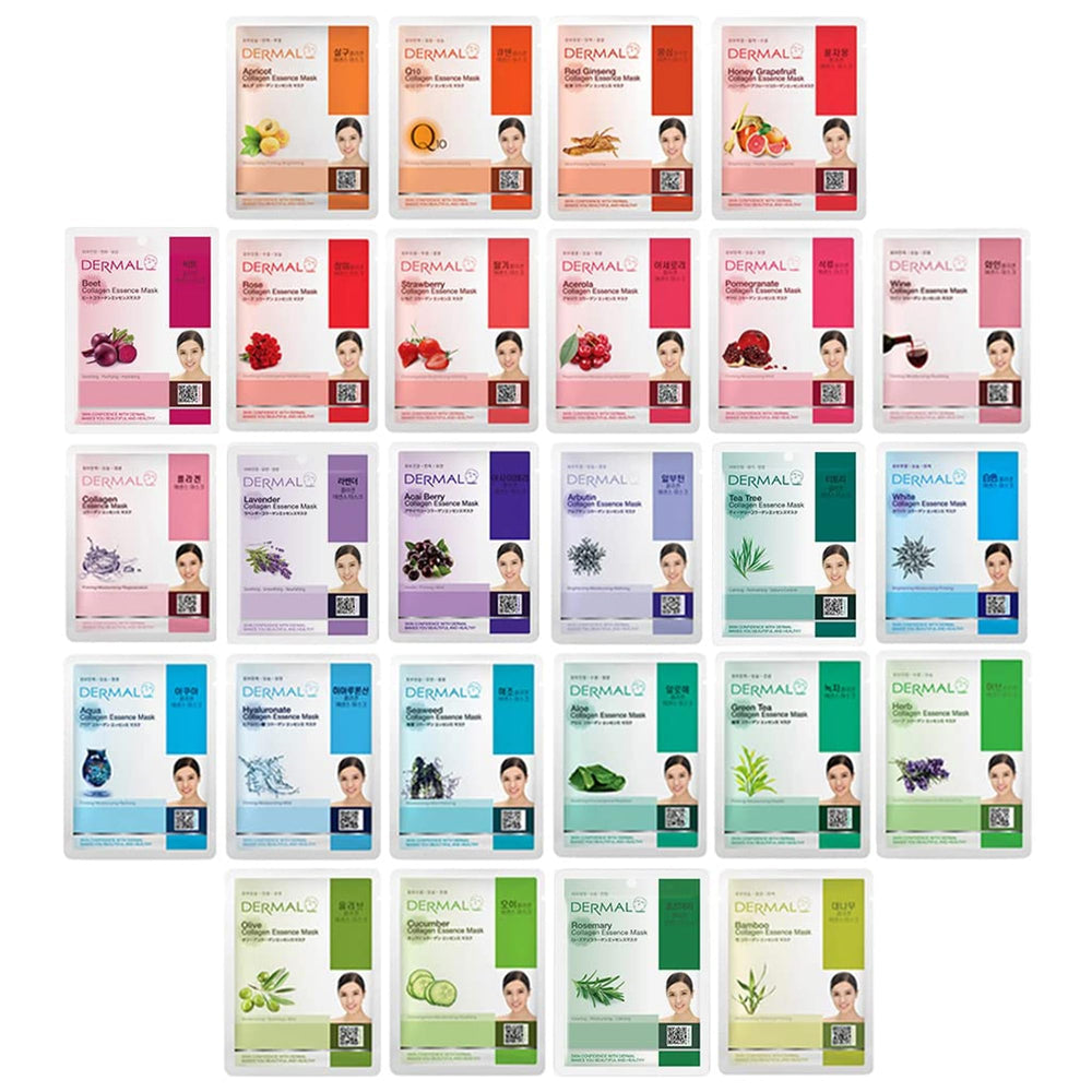 DERMAL 26-combo-pack collagen masks for deep hydration.