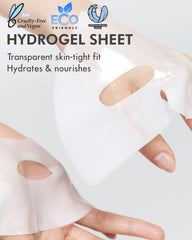 DERMAL Hyaluronic Hydrogel Mask applied to skin demonstrates overnight sleeping pack concept