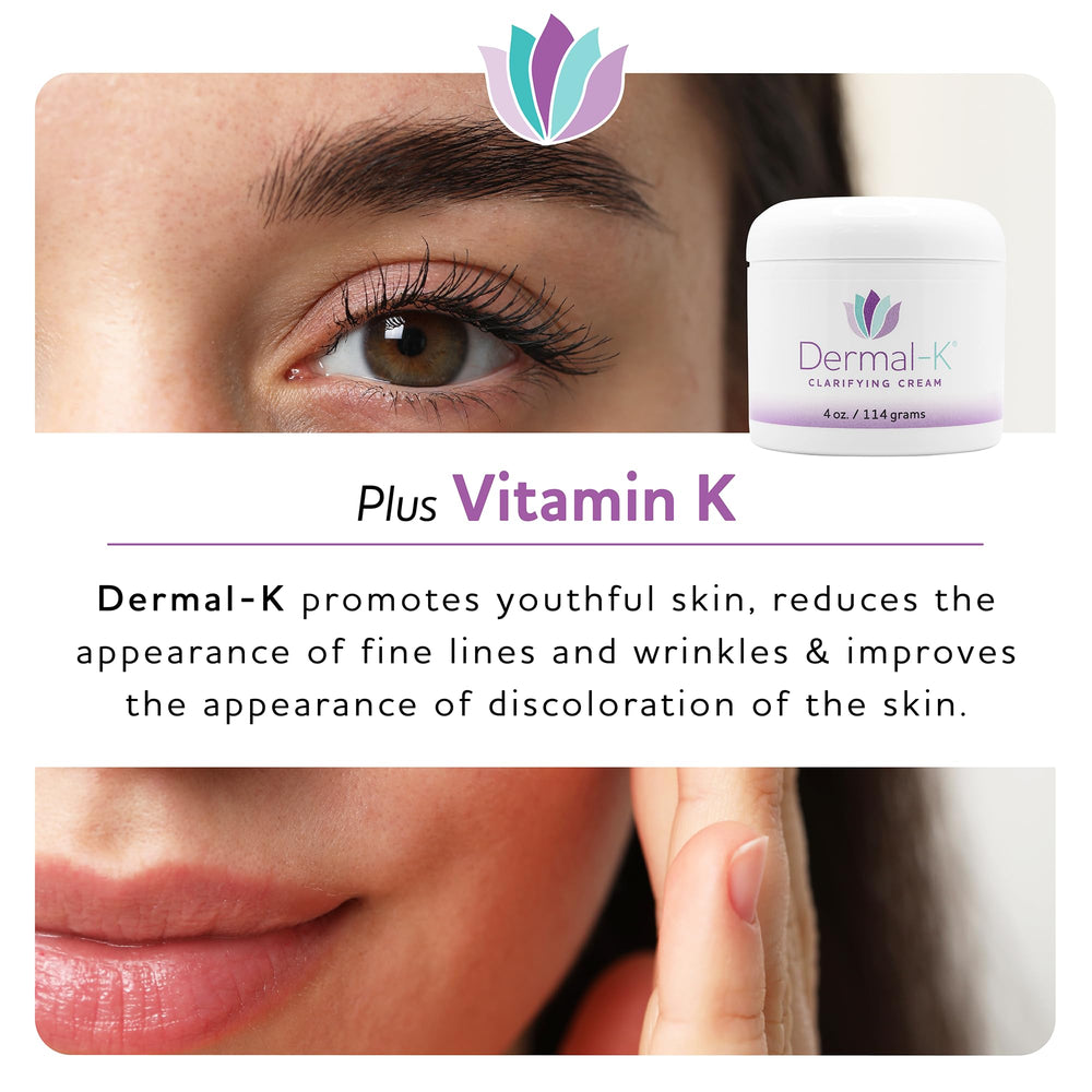 Dermal-K Clarifying Cream antioxidant rich formula suggesting even skin tone