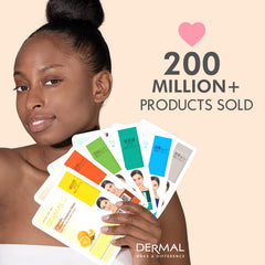 DERMAL sheet mask variety pack inside view for sensitive skin care options