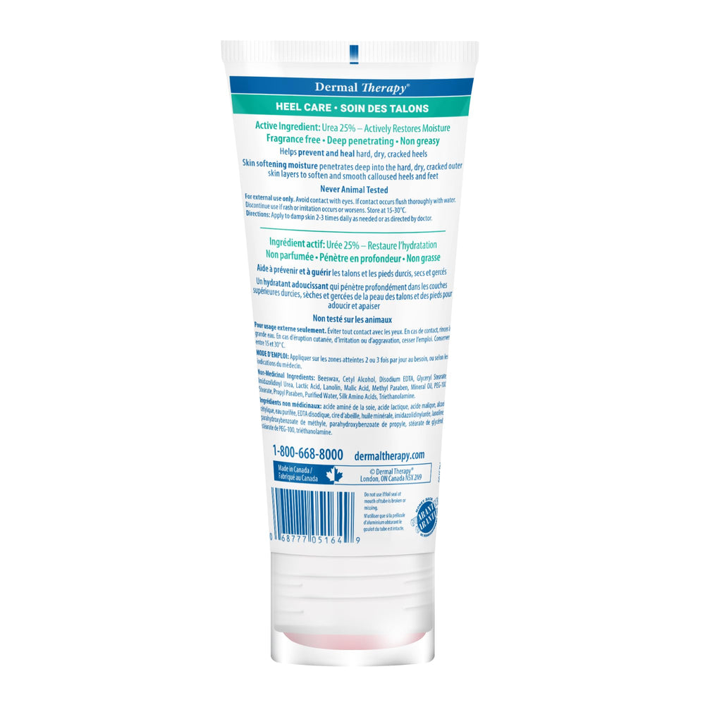 Close-up of Dermal Therapy Heel Care Cream texture showing smooth, non-greasy absorption