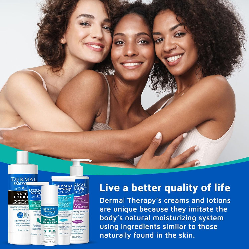 Dermal Therapy Heel Care Cream shown for easy daily use on feet.