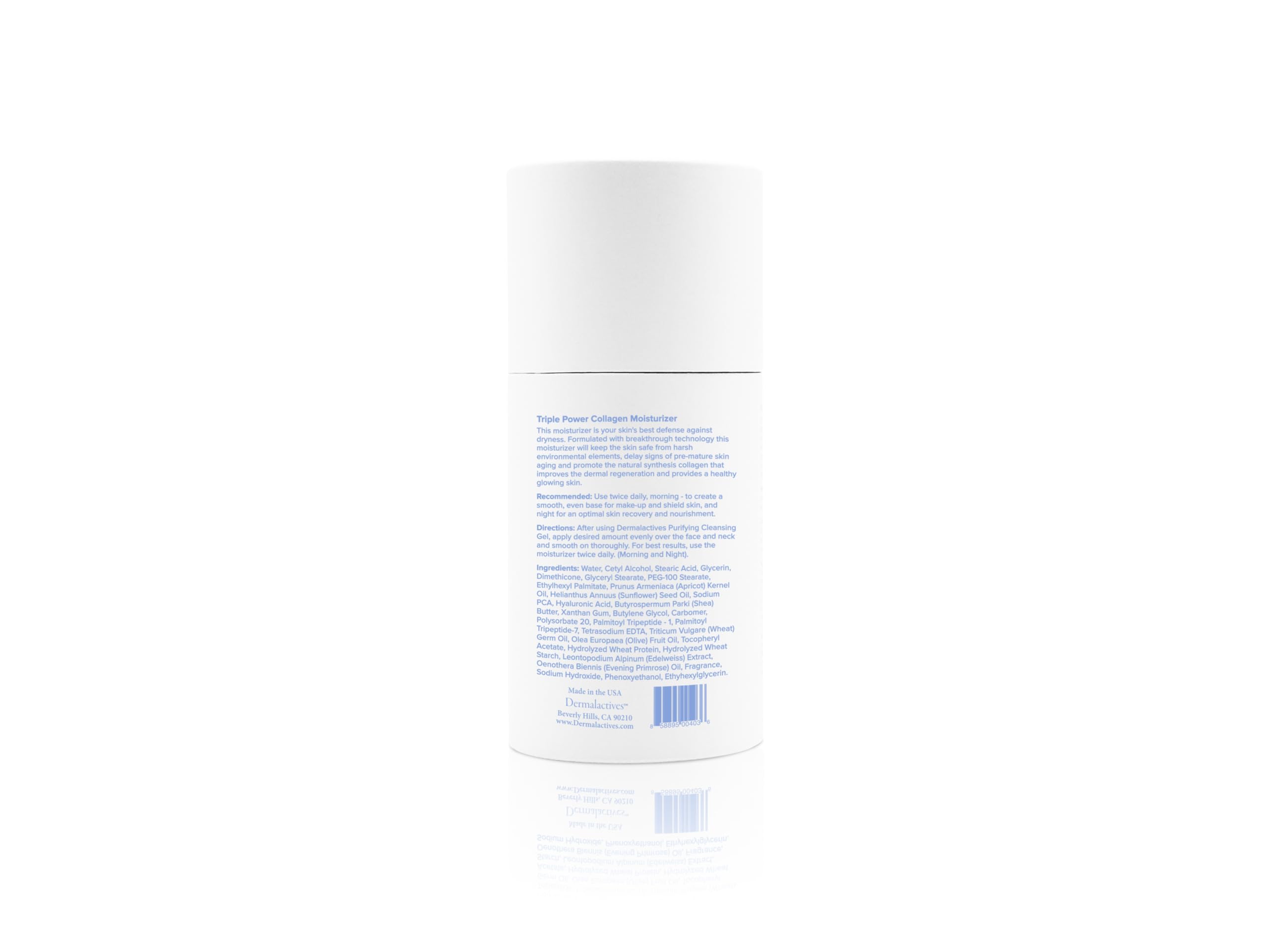 Dermalactives Purifying Cleansing Gel displayed on bathroom shelf for daily cleansing.