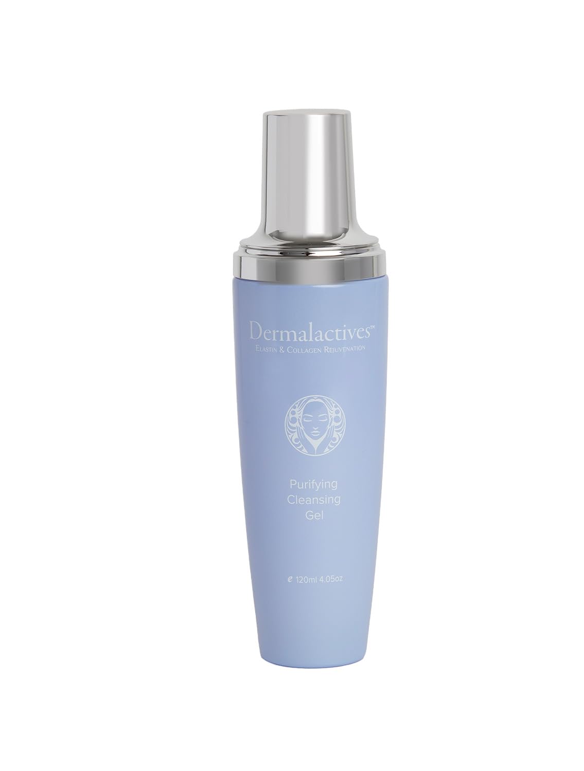 Dermalactives Purifying Cleansing Gel in a pump bottle for easy makeup removal.