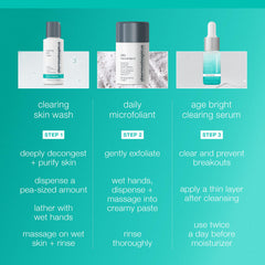 Dermalogica Clear and Brighten Kit close-up texture shows fine exfoliant particles.