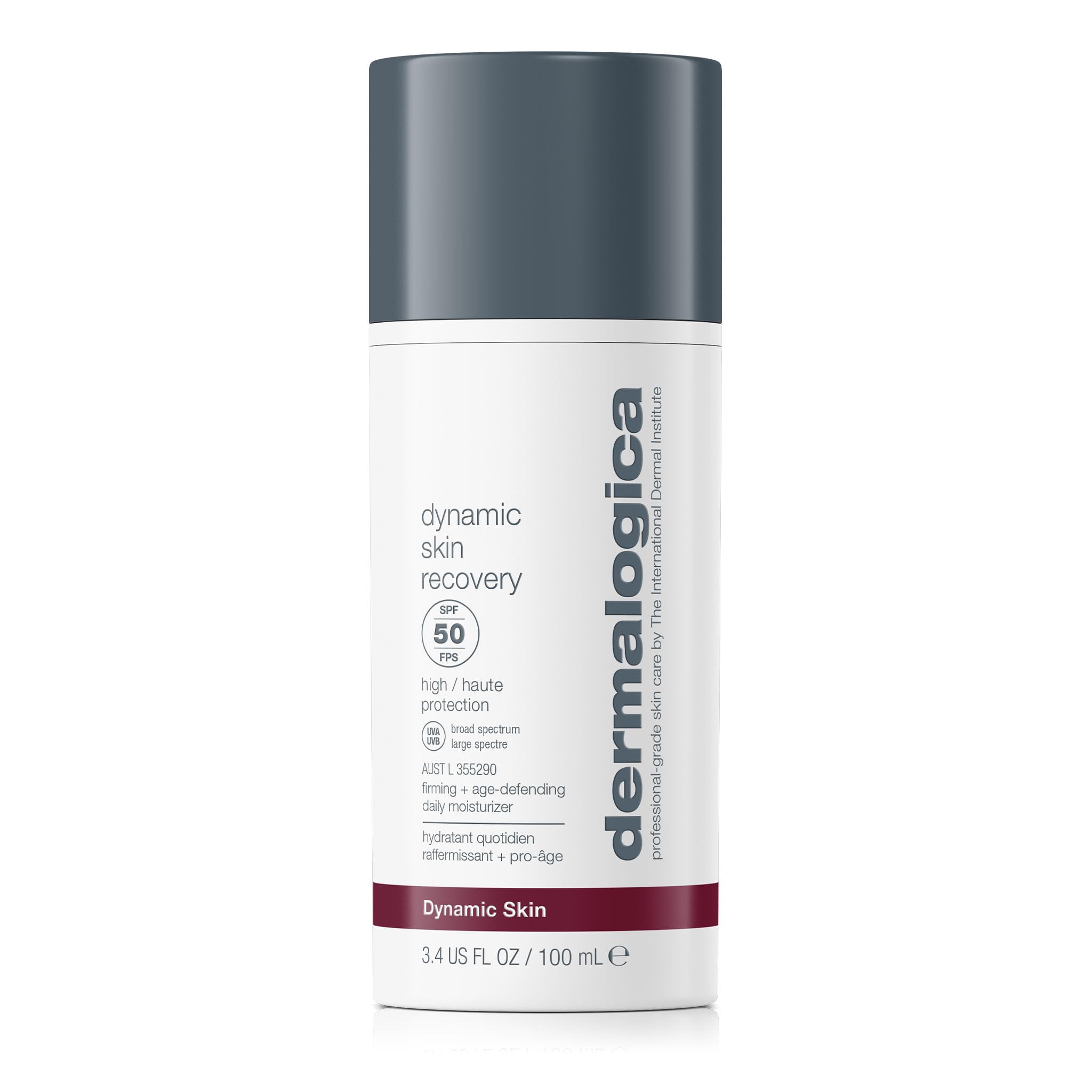Dermalogica Dynamic Skin Recovery SPF50 bottle shown for daily sun protection