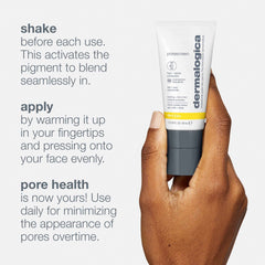 Dermalogica Porescreen SPF 40 primer-like glow without white cast.