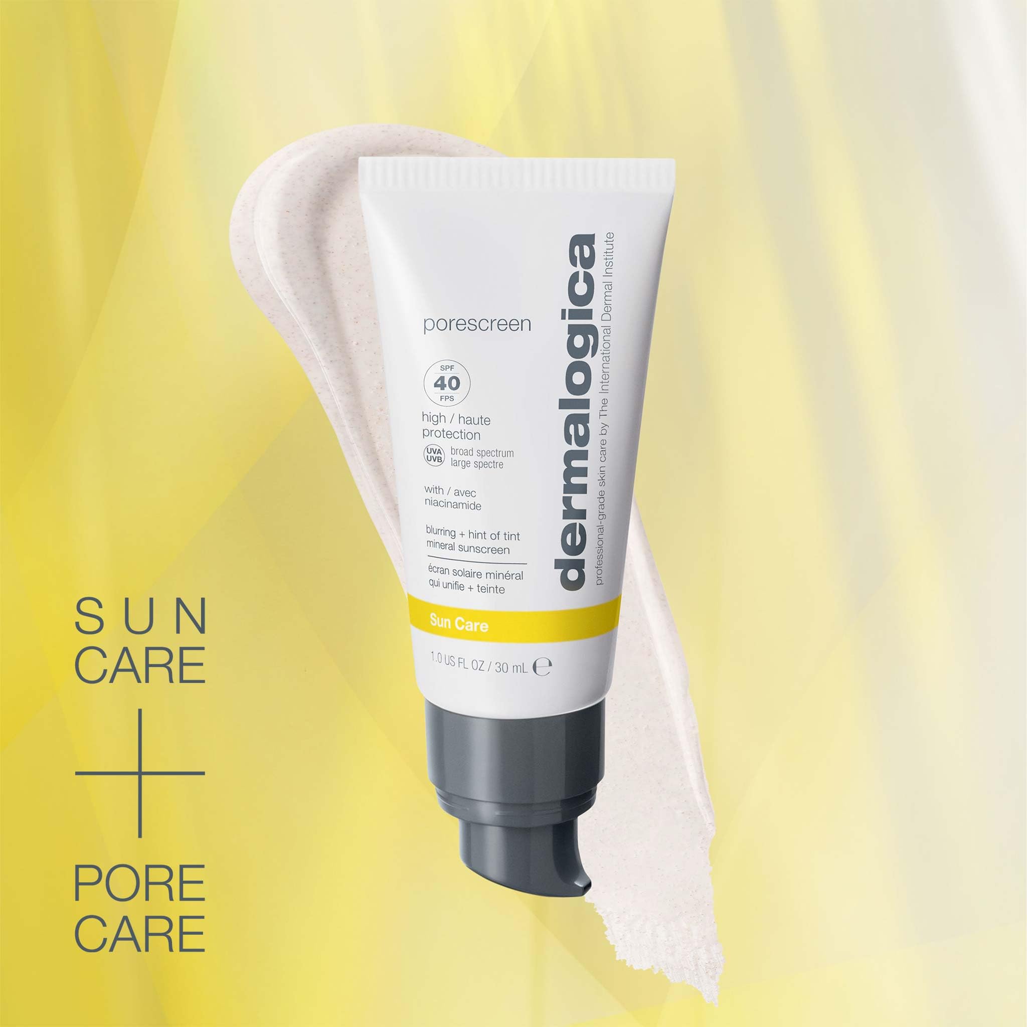 Dermalogica Porescreen SPF 40 being applied as daily final skincare step.