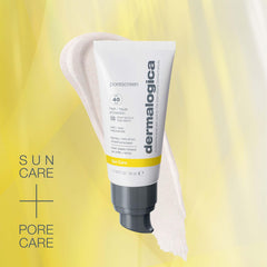 Dermalogica Porescreen SPF 40 being applied as daily final skincare step.