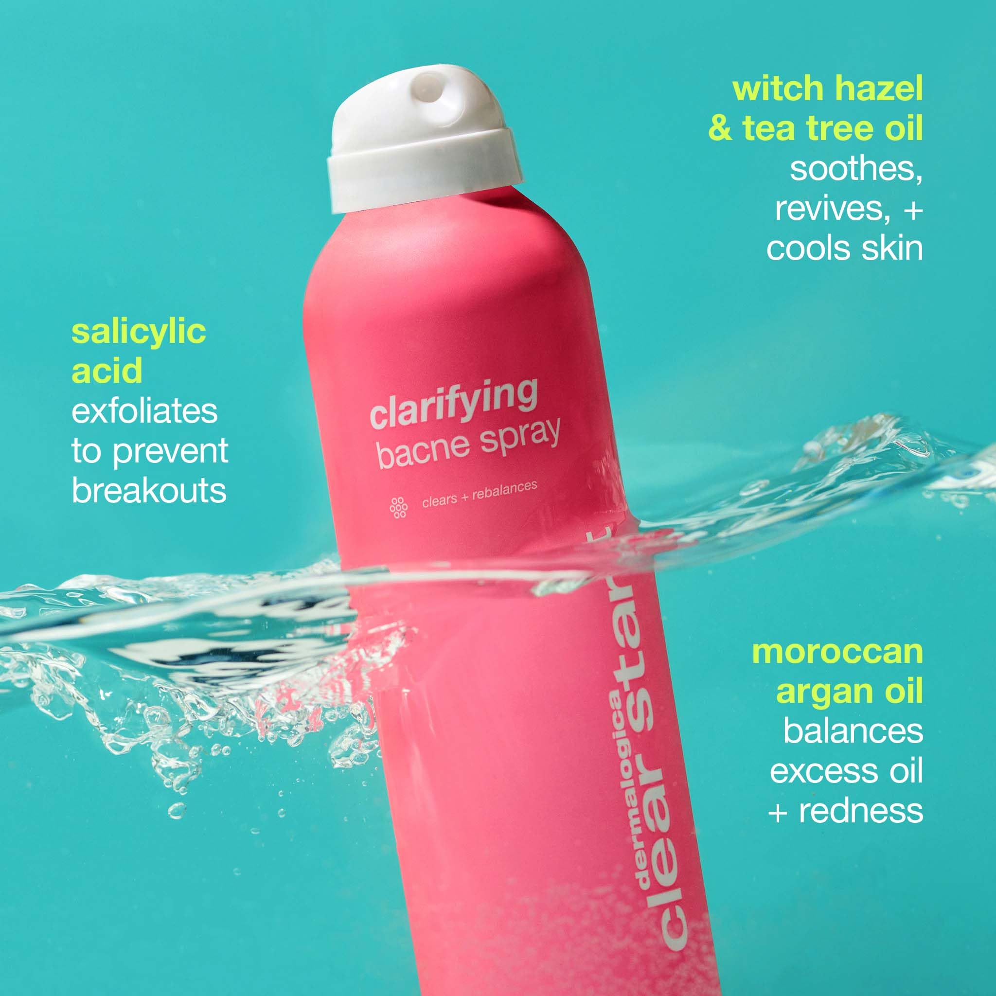 Dermalogica bacne spray with salicylic acid for pore clearing on the body.