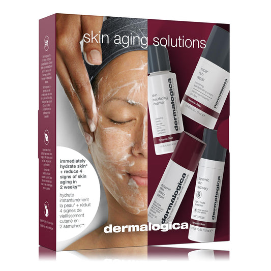 Dermalogica Skin Aging Solutions Kit retinol serum may help reduce the look of wrinkles and refine texture.