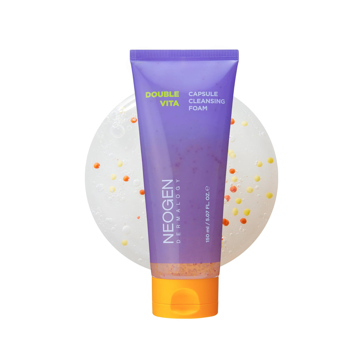 DERMALOGY by NEOGENLAB Double Vita Capsule Cleansing Foam bottle shows vitamin-rich cleansing benefits.