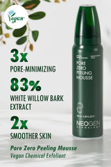 DERMALOGY Pore Zero Peeling Mousse airy whipped-foam texture enhances mild exfoliation