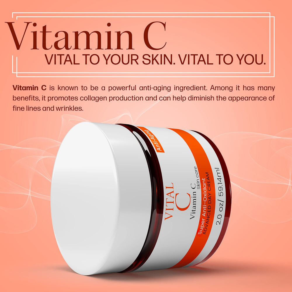 Dermapeutics Vitamin C face cream packaging front with 2oz size.