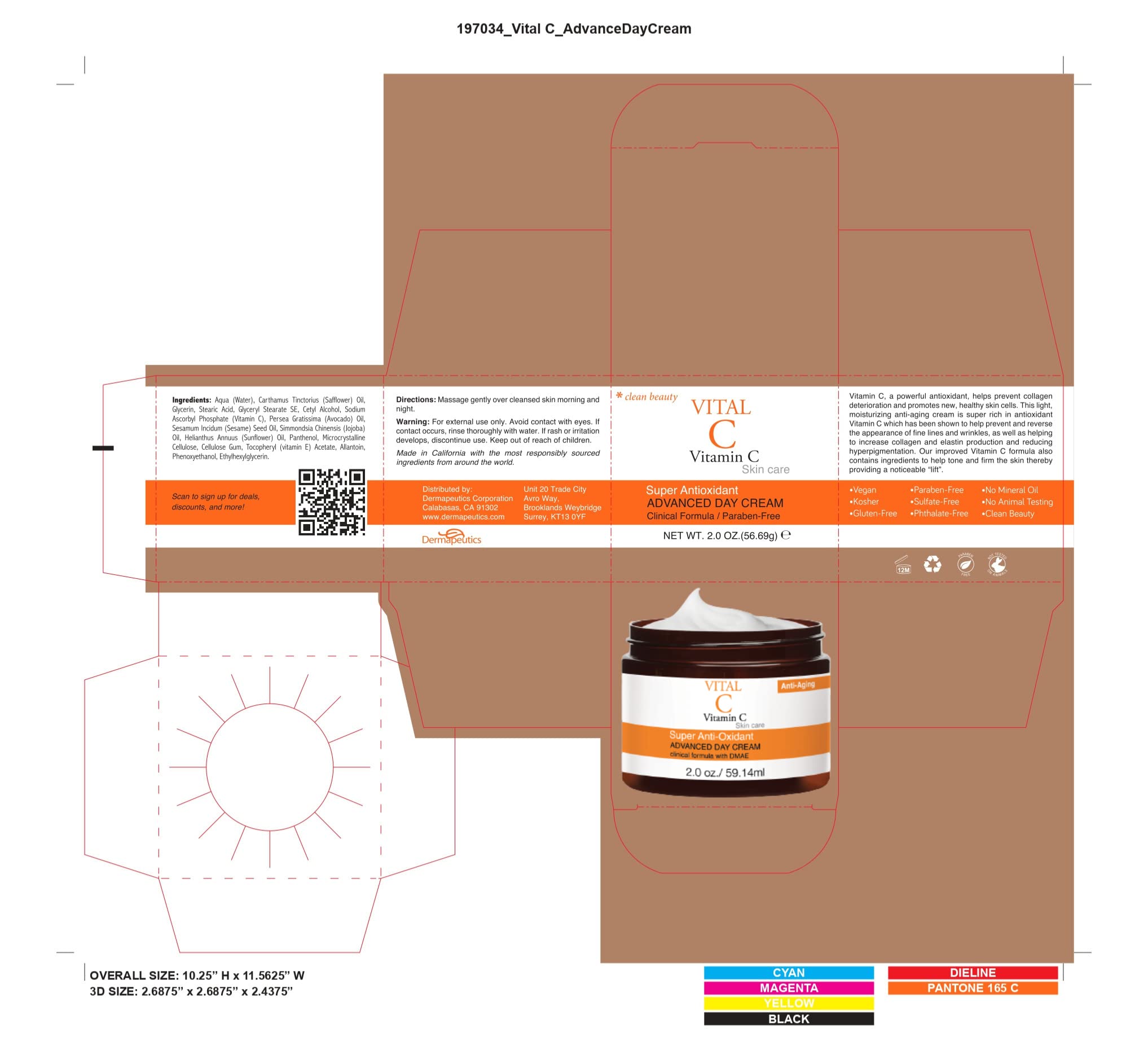 Dermapeutics Vitamin C face cream finish appears light and non-greasy.