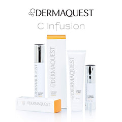 6oz DermaQuest C Infusion Cleanser bottle on display with hydrated skin