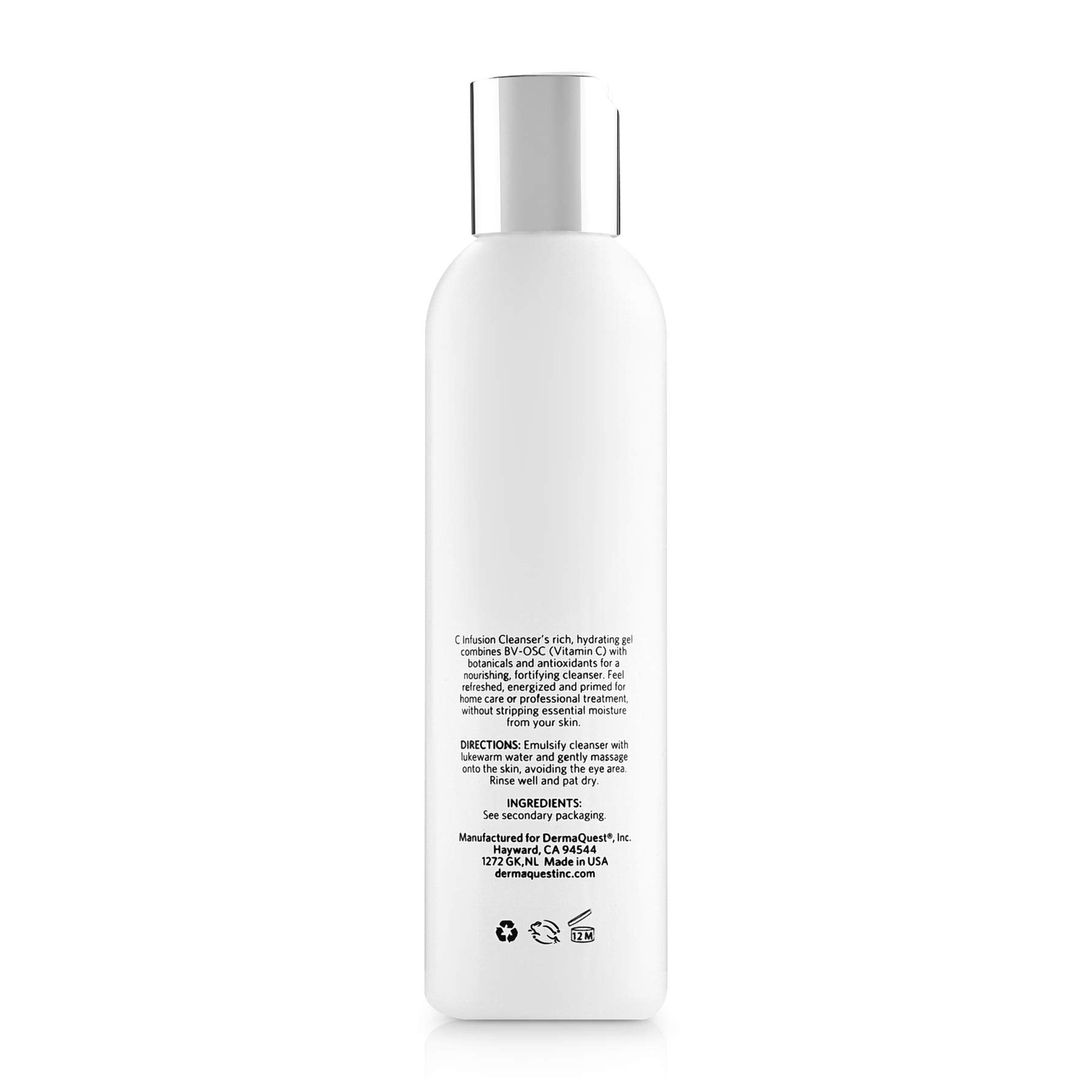 DermaQuest C Infusion Cleanser back label details usage and benefits