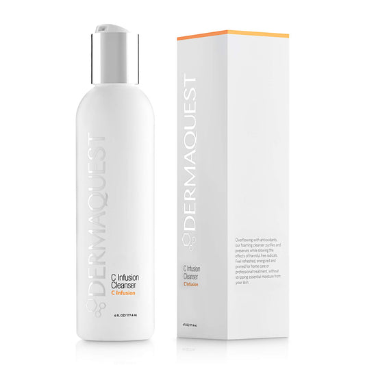 DermaQuest C Infusion Cleanser bottle front showcasing vitamin C antioxidant protection