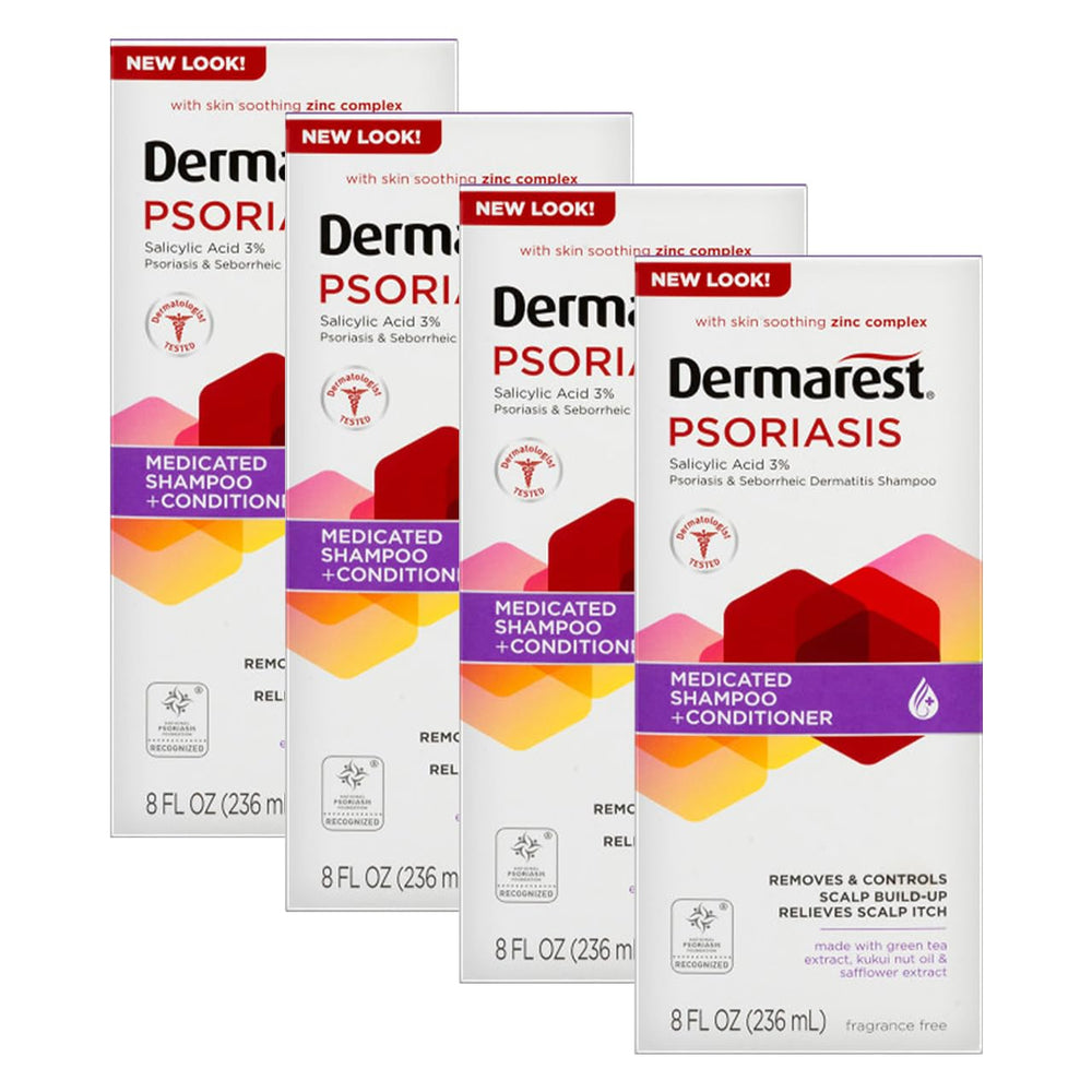 Dermarest psoriasis medicated shampoo bottle with fragrance-free formula for sensitive scalps