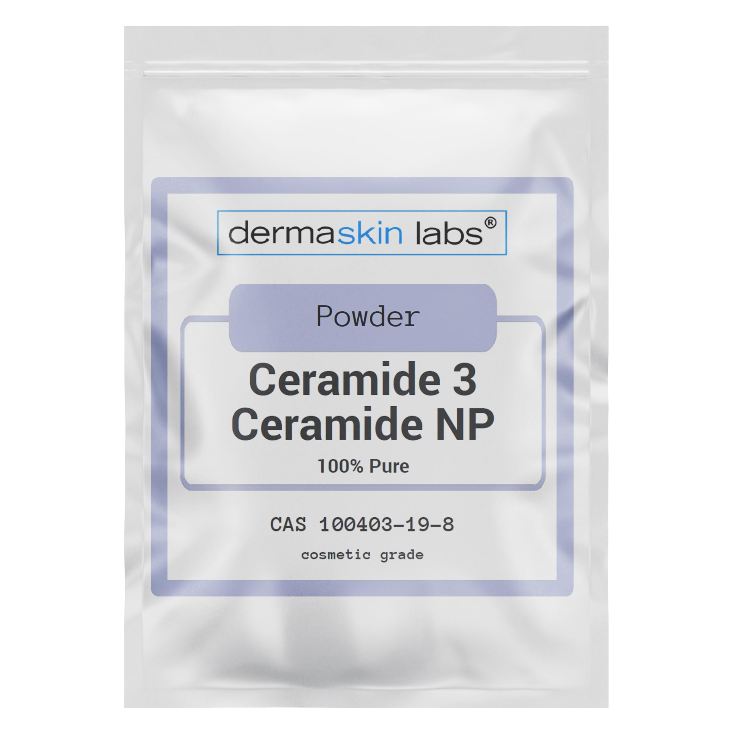 Dermaskin Labs Ceramide Powder bottle for barrier support and hydration.