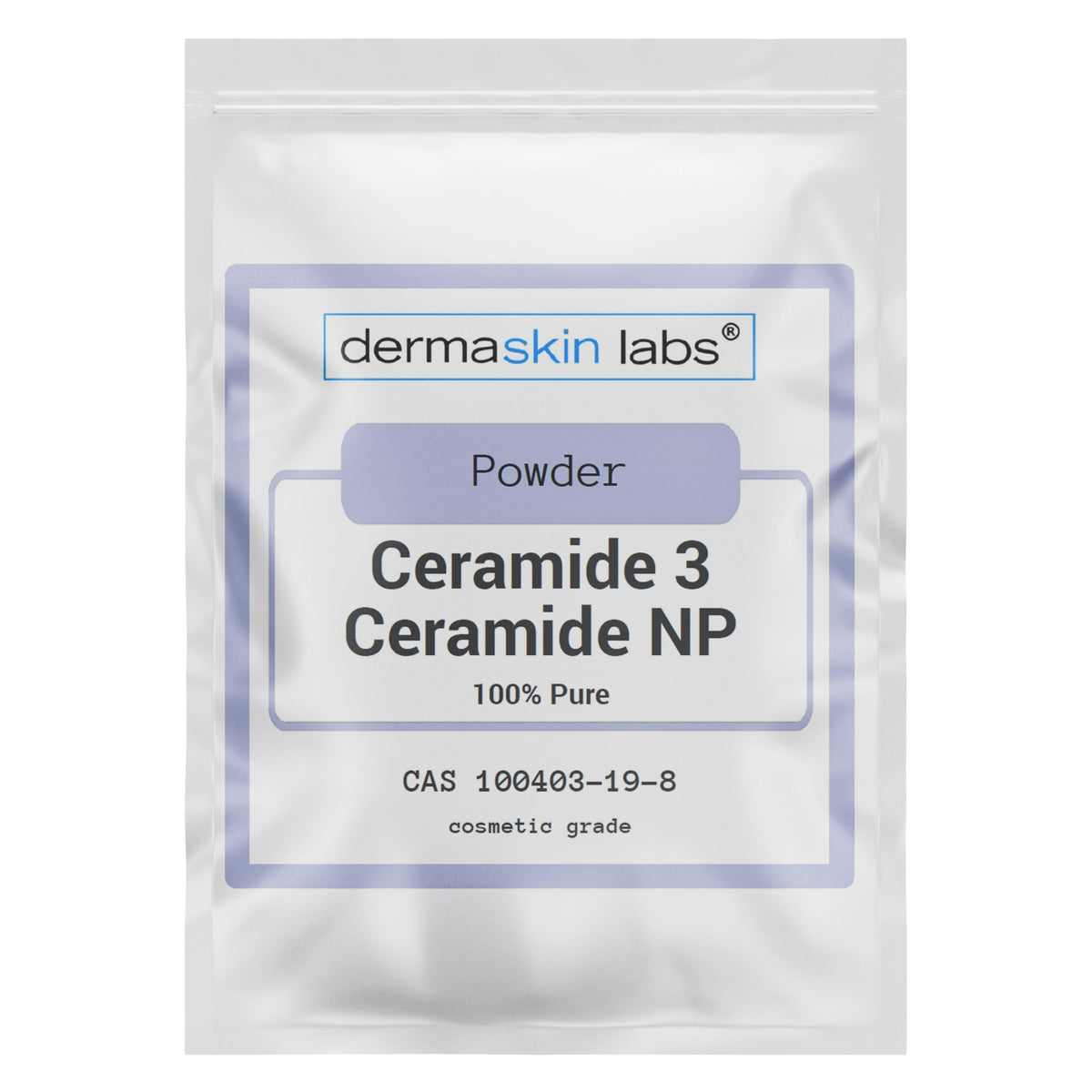 Dermaskin Labs Ceramide Powder bottle for barrier support and hydration.