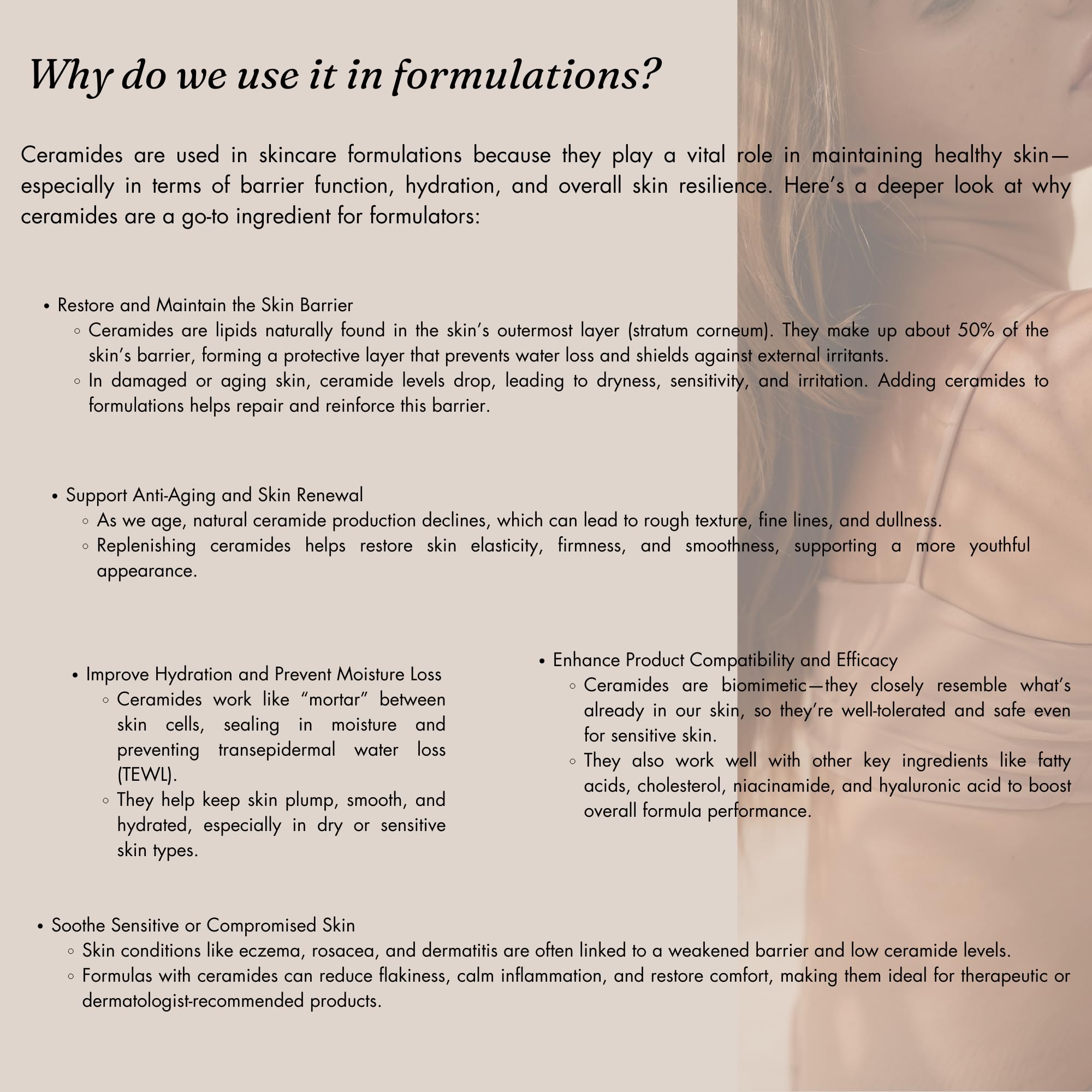 Dermaskin Labs Ceramide Powder in a cosmetic formulation example.