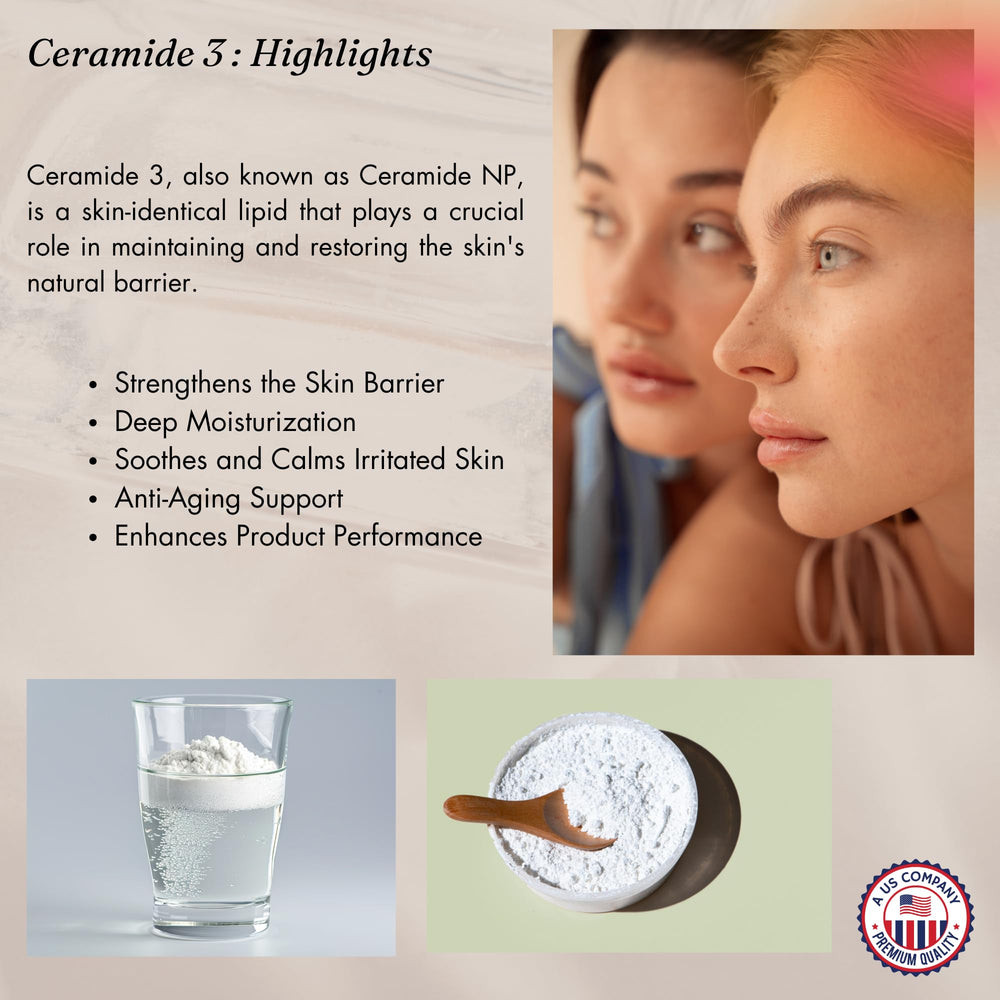 Dermaskin Labs Ceramide Powder used in hair care for moisture and shine.