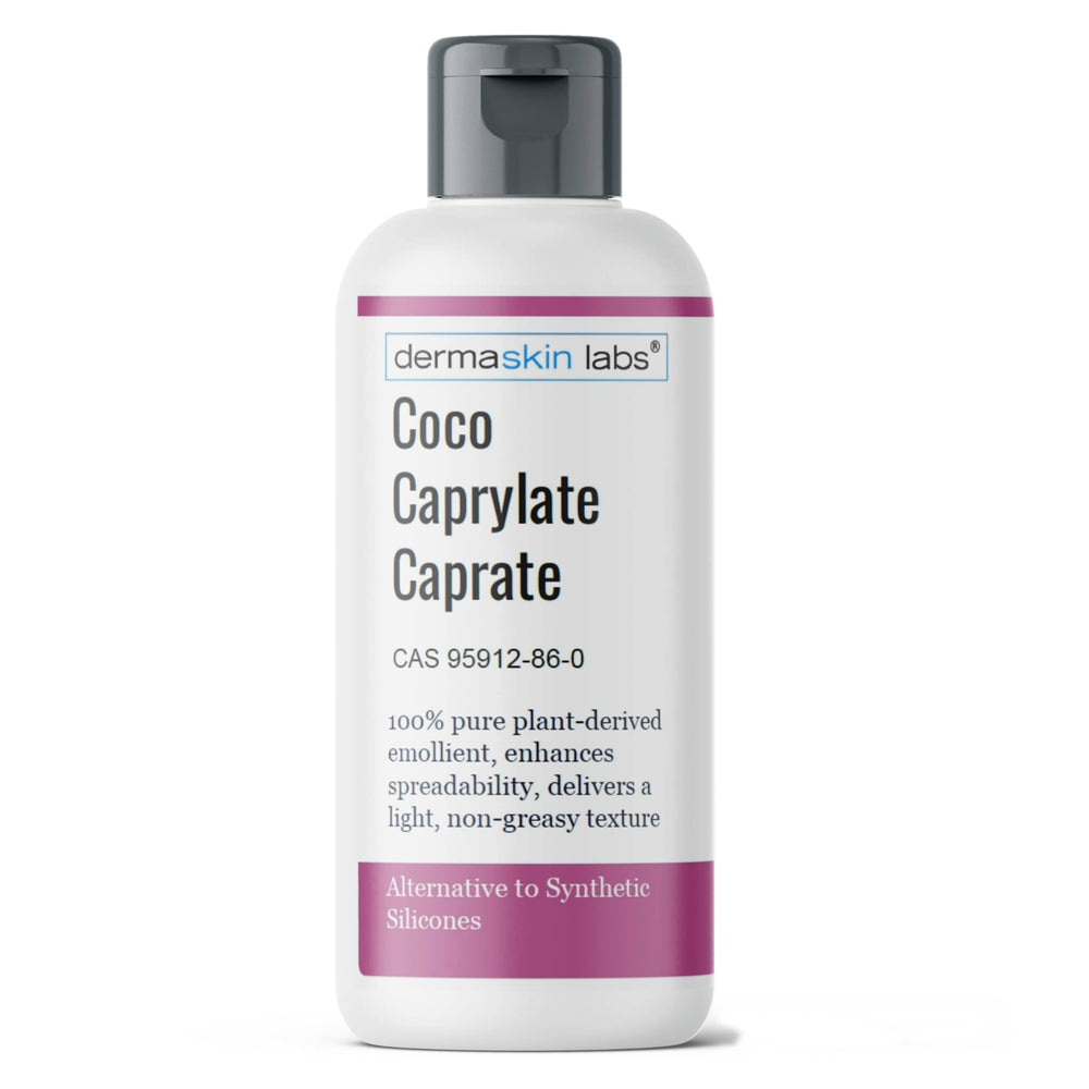 Dermaskin Labs Coco Caprylate Caprate bottle pour promotes quick absorption and a lightweight feel.