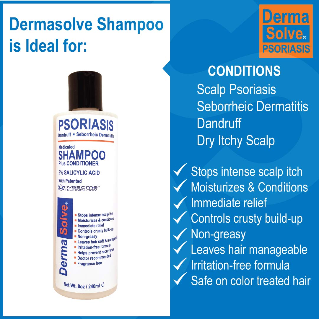 Dermasolve leave-in spray conditioner bottle; detangles and smooths damaged hair without irritation