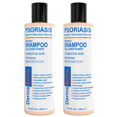 Dermasolve shampoo bottle close-up highlighting medicated scalp care and soothing relief