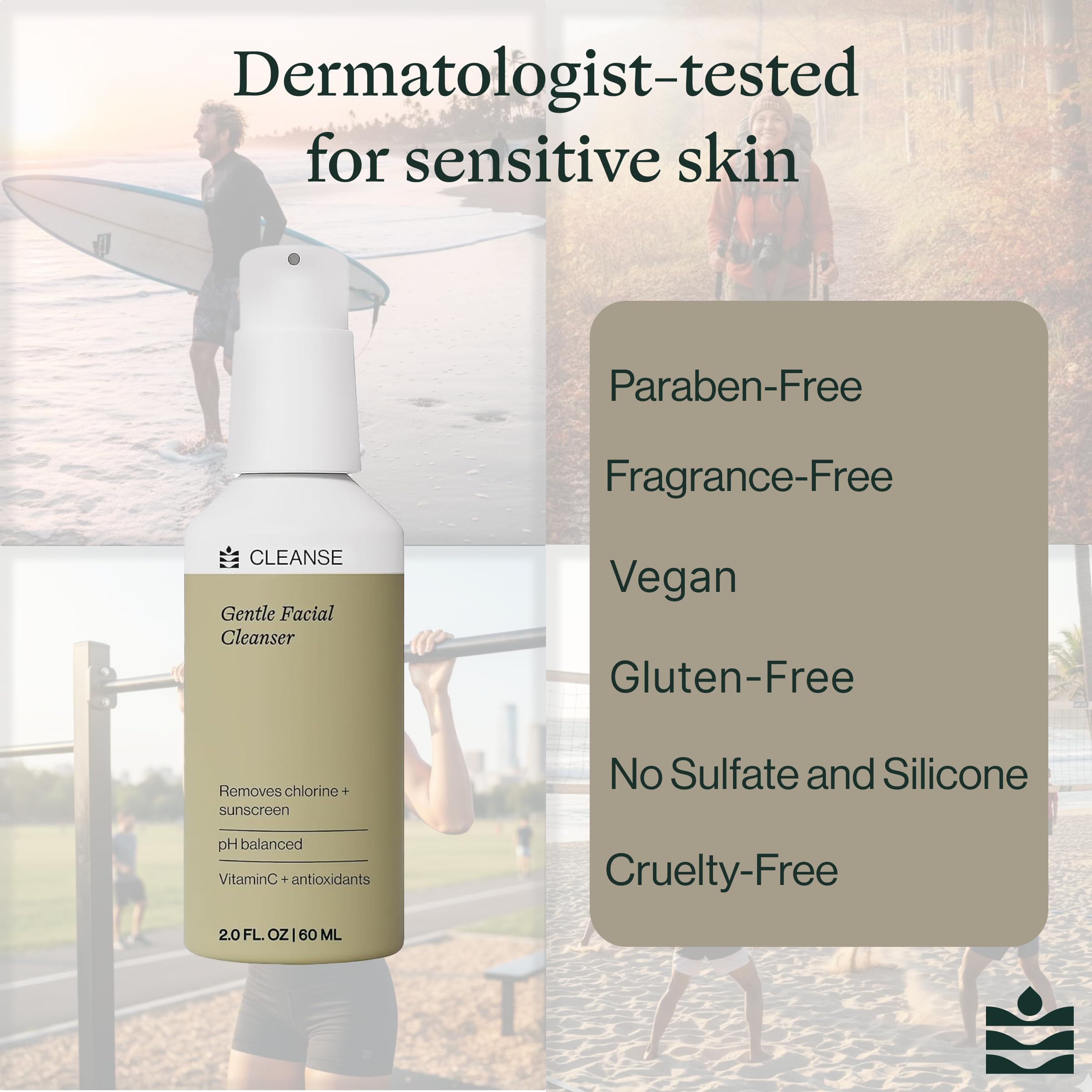 Dermasport Aloe-infused cleanser texture showcasing soothing relief after training.