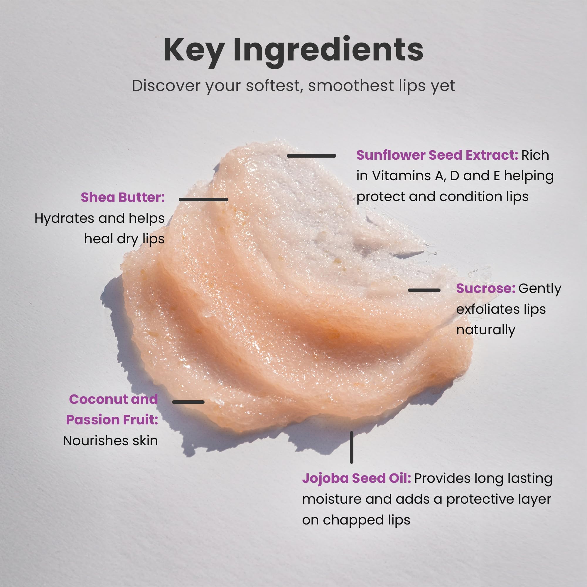 Dermasuri sugar scrub texture close-up for gentle exfoliation.