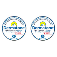 Dermatone Skin Protection Balm zinc SPF 30 tin front view showing SPF protection.